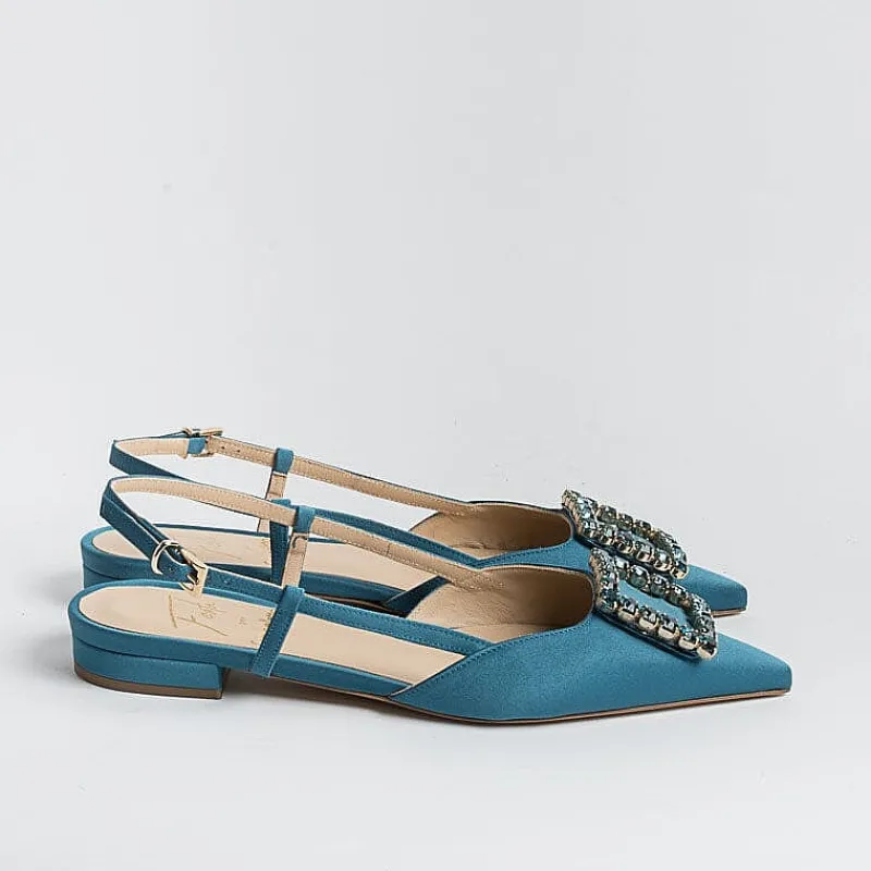 Roberto Festa - Sling Back - Modello Lavanda - Seta Marino<Collezione Scarpe Donna Sling Back