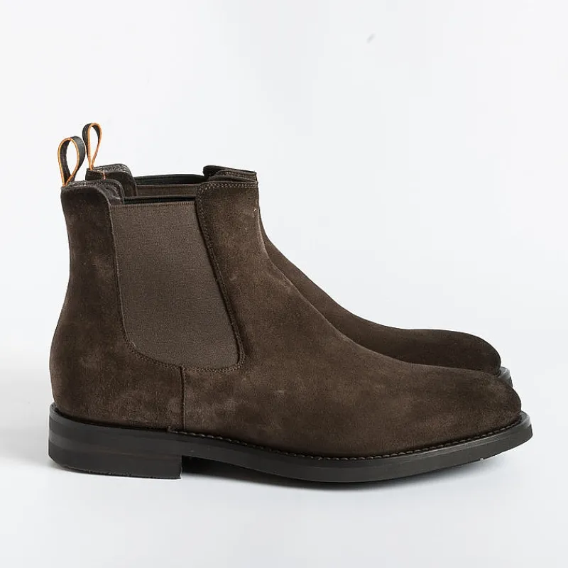 Santoni - Collezione Uomo Santoni - Beatles - 17838 - Camoscio Brown<Collezione Scarpe Uomo Polacchi