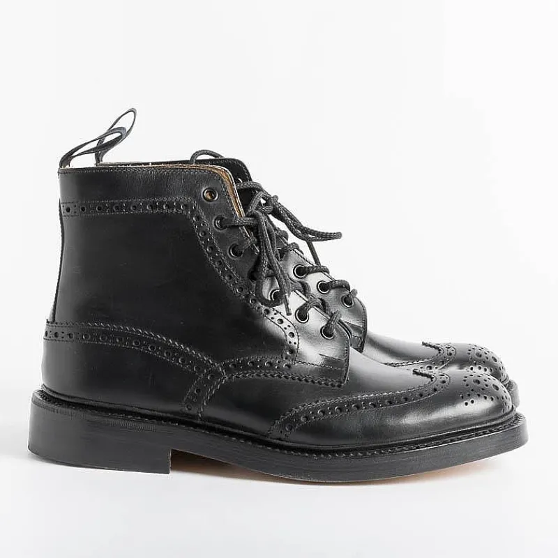 Tricker's - Anfibio - Stow Nero - Fondo Cuoio<Collezione Scarpe Uomo Polacchi